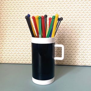 Mid Century Cocktail Stirrers Airline Mug Vintage Advertising